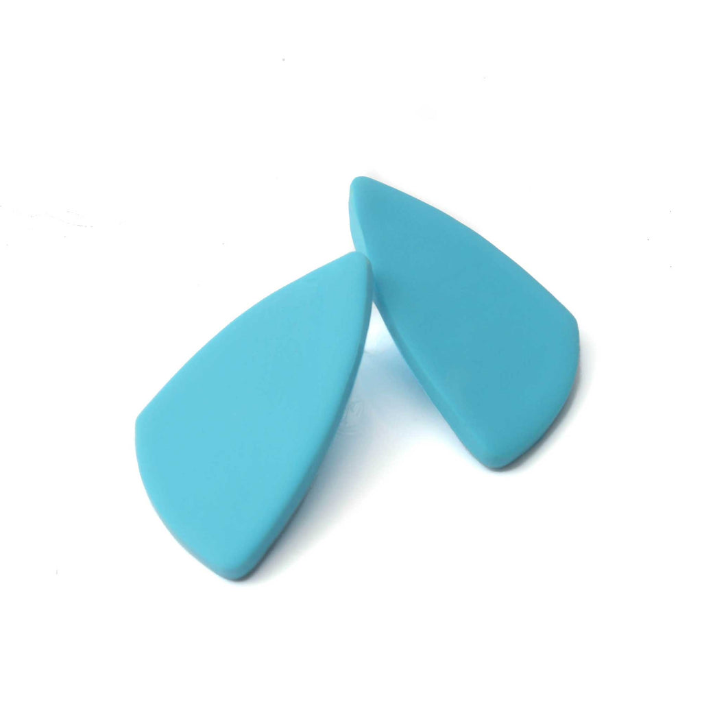 Geometric stud earrings for women in turquoise